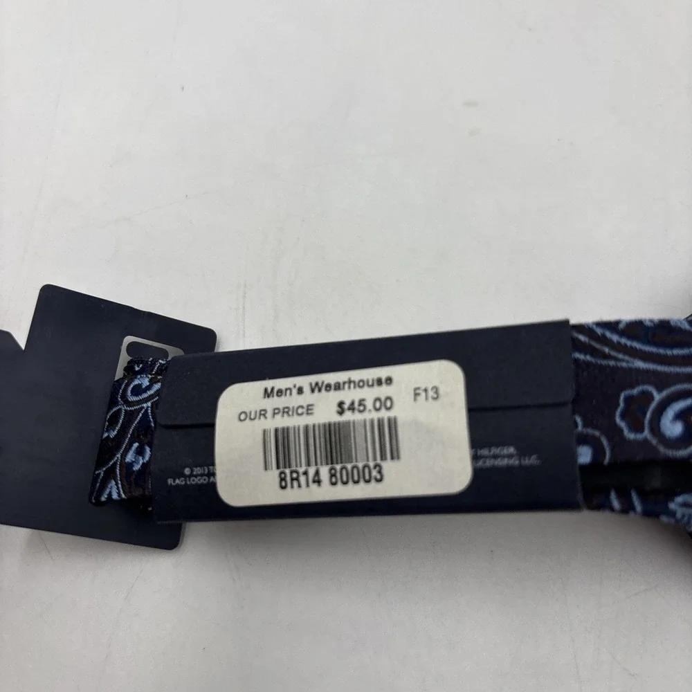 Tommy Hilfiger Lot of 2 Adjustable Bow Tie 100% Silk Blue Paid Orange Diamonds